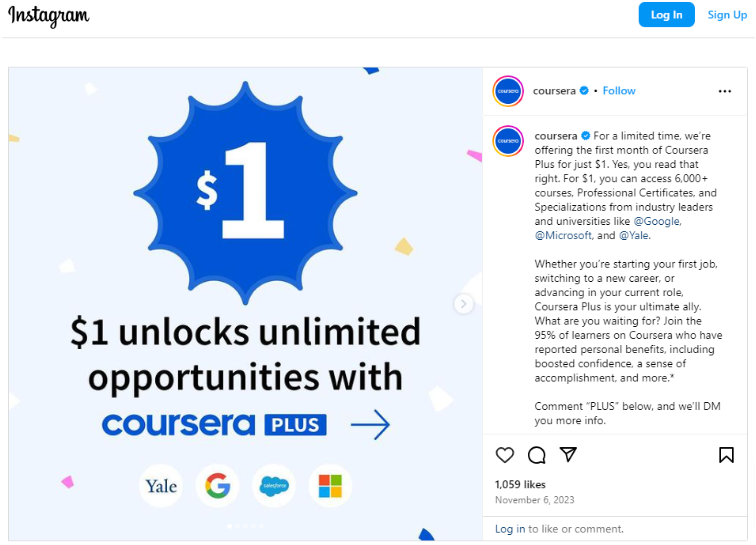 Coursera $1 Offer Coursera $1 Offer