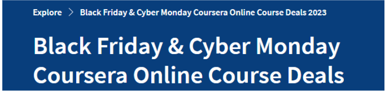 Coursera Black Friday Deals Coursera Black Friday Deals